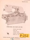 Peerless 1216, Band Saw, Operations and Parts List Manual